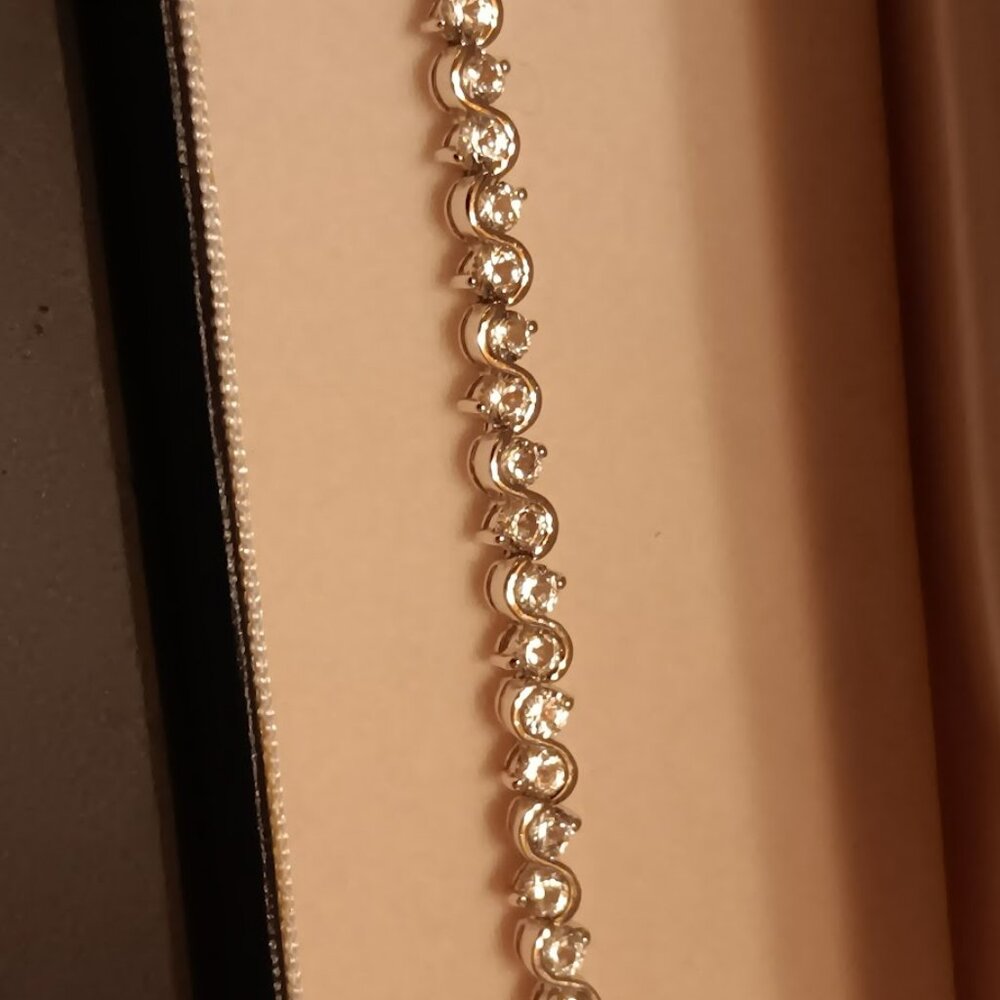 Sterling silver white sapphire bracelet